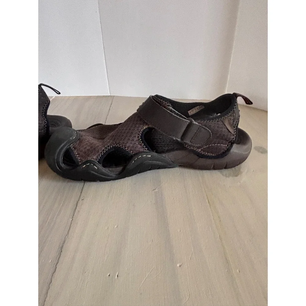 Crocs 15041 Mens Sport Fisherman Sandals Brown Black Mesh Size 8 EUR 41 UK 7.5